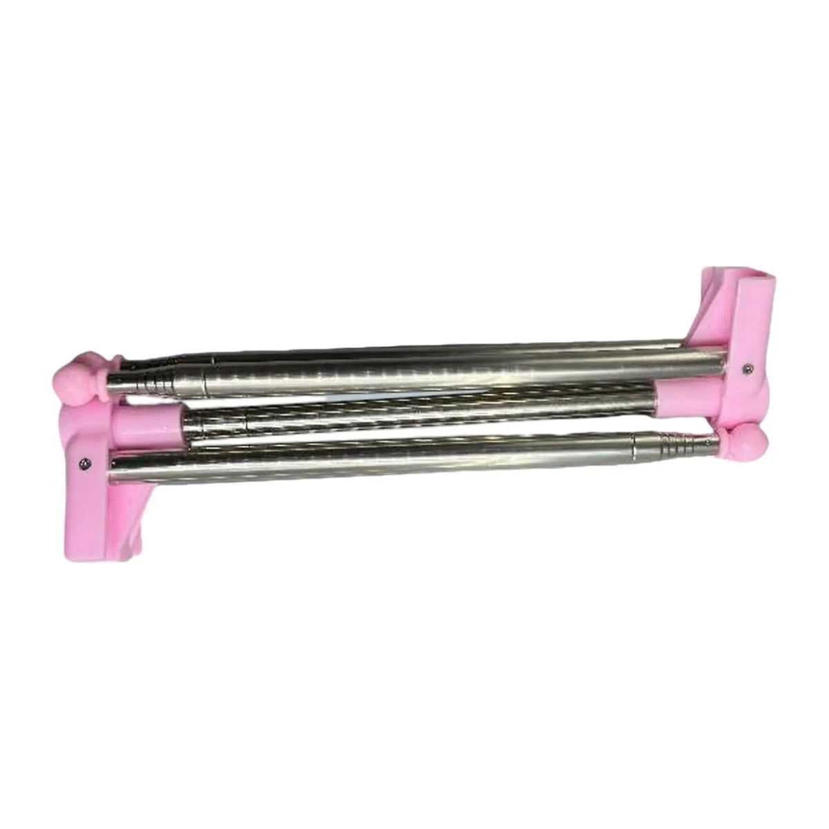 Portable Travel Garment Rack Mini Clothing Rack Lightweight Folding Clothes Rack for Cloakroom RV Balcony Camping Indoor Quake Pink