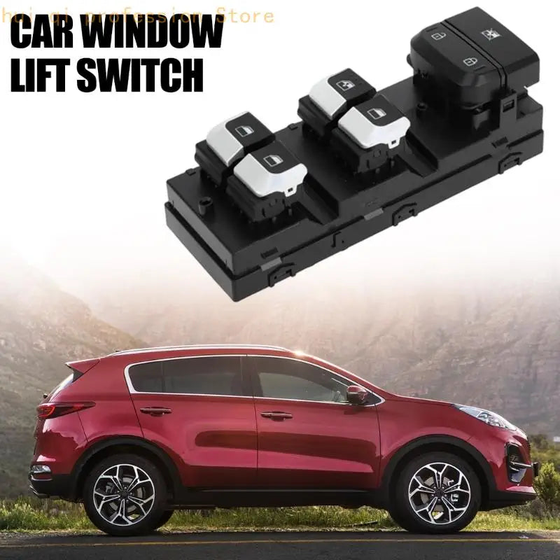 Car Window Control Panel Assembly 93571-H0100CA, 4 Button Driver Door Unit with Lock Button Layout, Clip-In Housing for Repair Quake
