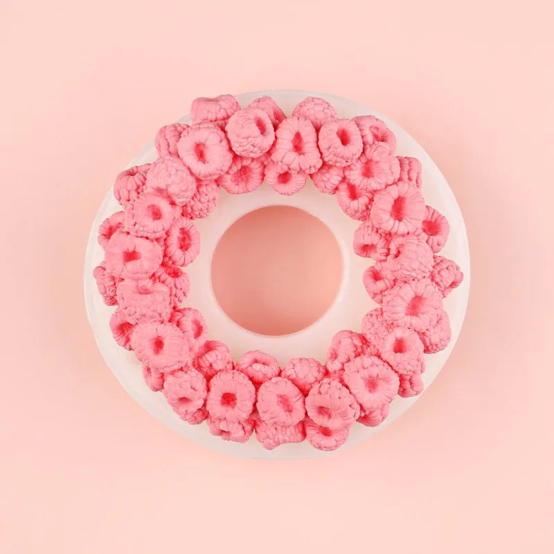 DIY Handmade Soap Raspberry Ring Silicone Mold Chocolate Mousse Cake Decoration Silicone Mold Quake