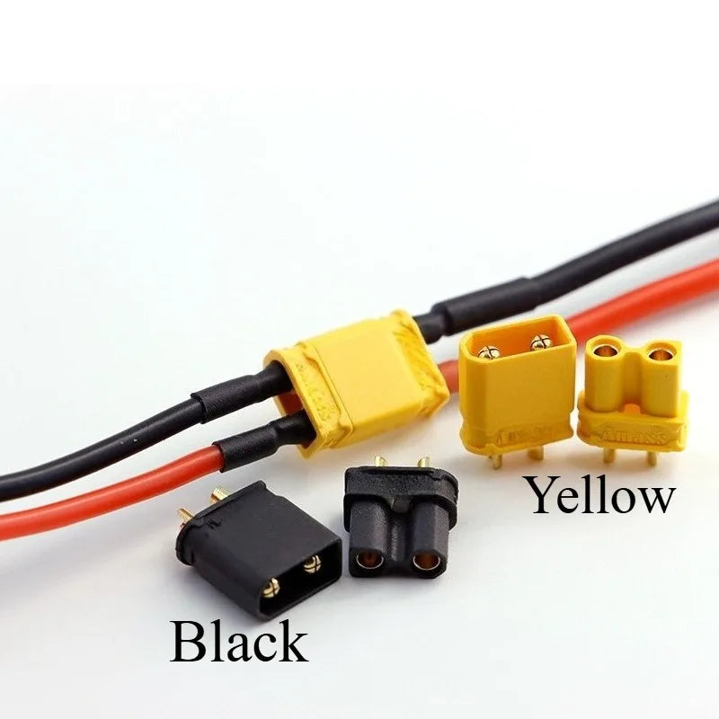 Pre‑Crimped XT30 Power Connector Cord 14AWG Max‑Fit Gauge Silicone Wire Male/Female Plug for RC Aircraft Drone Charger Wiring Quake