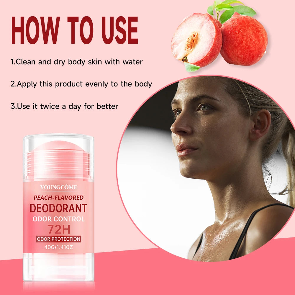 Women's Peach Vanilla Deodorant Lotion Multiple Fruits Perfume Remove Armpit Odor Underarm Atmosphere Long Lasting Fragrance Quake