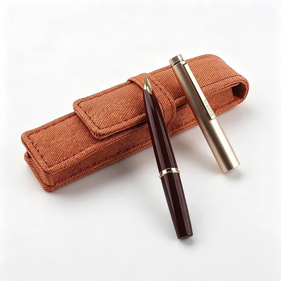 Luxury Jinhao 59 Fountain Pen Champagne Gold Vintage Metal Pen Classic Ink Fountain Pen Gift Optional Business Quake