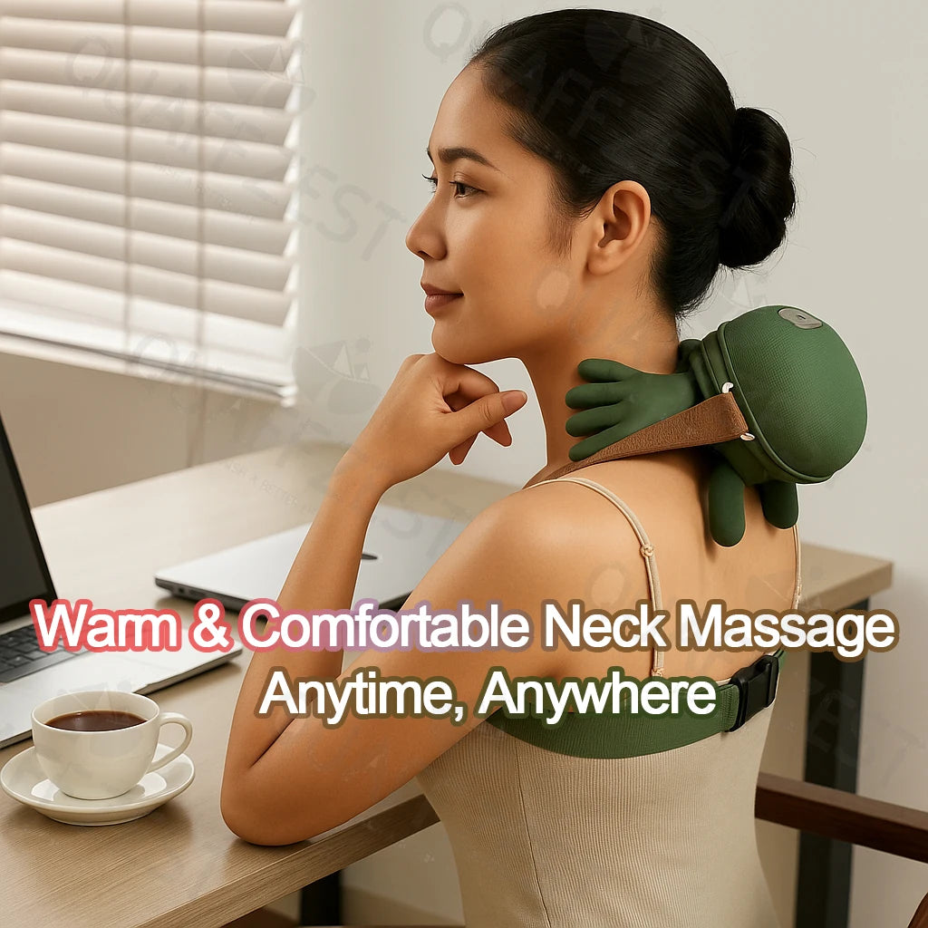 Bionic Finger Neck Shoulder Massager Wireless Neck Cervical Trapezius Kneading Massage Shawl Brushless Motor Neck masajeador Quake