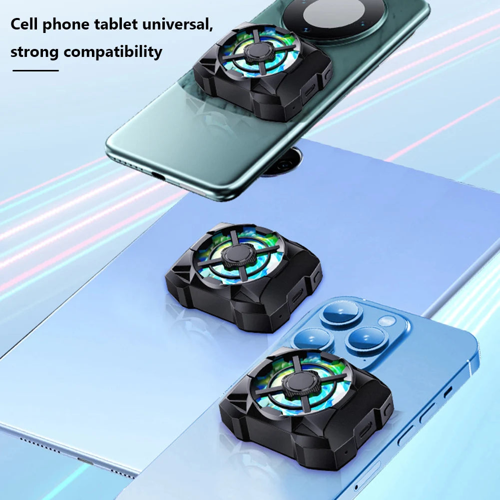Phone Cooling Fan Rechargeable 3 Speeds Adjustable Phone Heatsink Wireless Magnetic Game Cooler for Android Smartphones & iPhone Quake