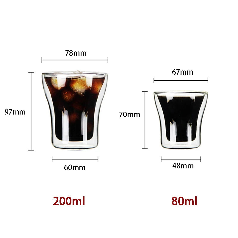 YWDL 1/2/4pcs Clear Double Wall Glass Cup Breakfast Mug High Borosilicate Glass Insulated Coffee Tea Cup Tea Drink Cups Quake