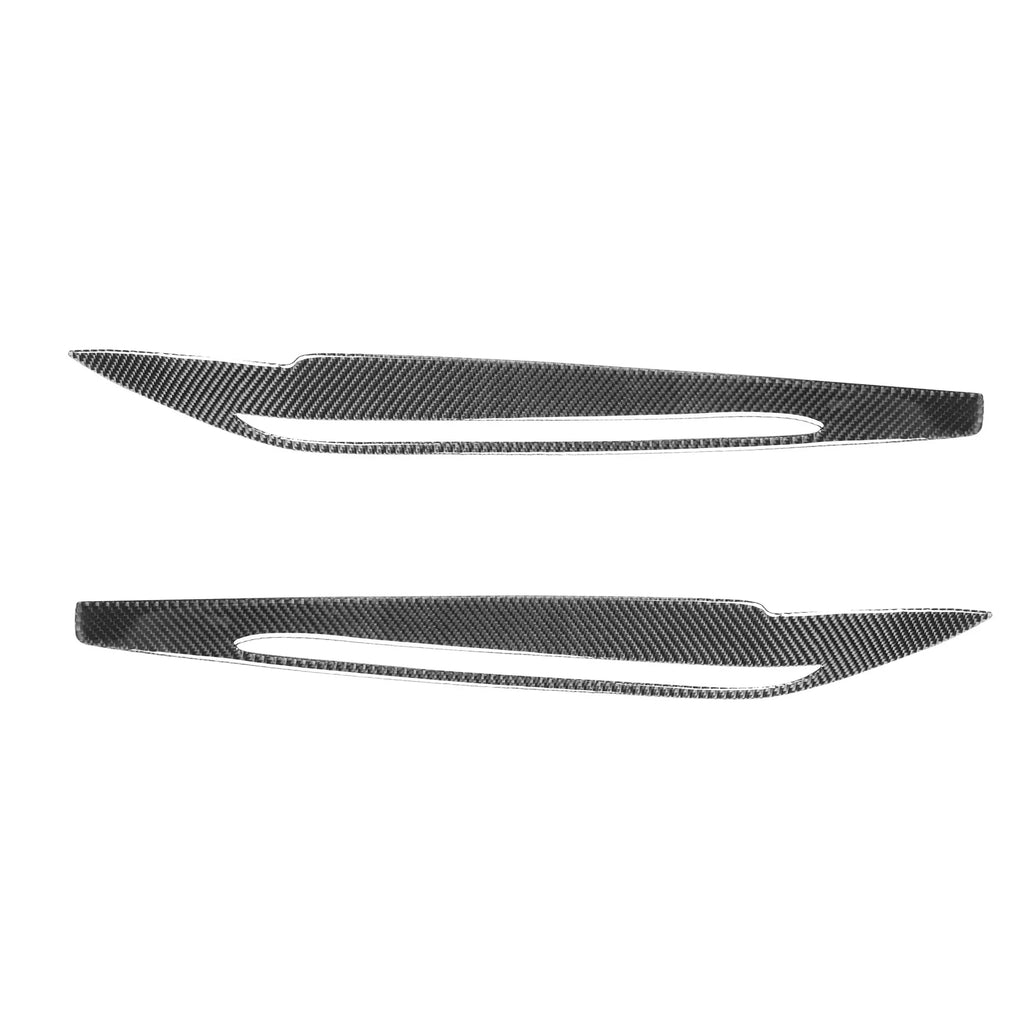 For BMW X5 F15 X6 F16 2014-2018 Gloss Black Carbon Car Front Headlight Eyebrow Eyelid Trim Sticker Cover ABS Decorative Frame Quake Carbon