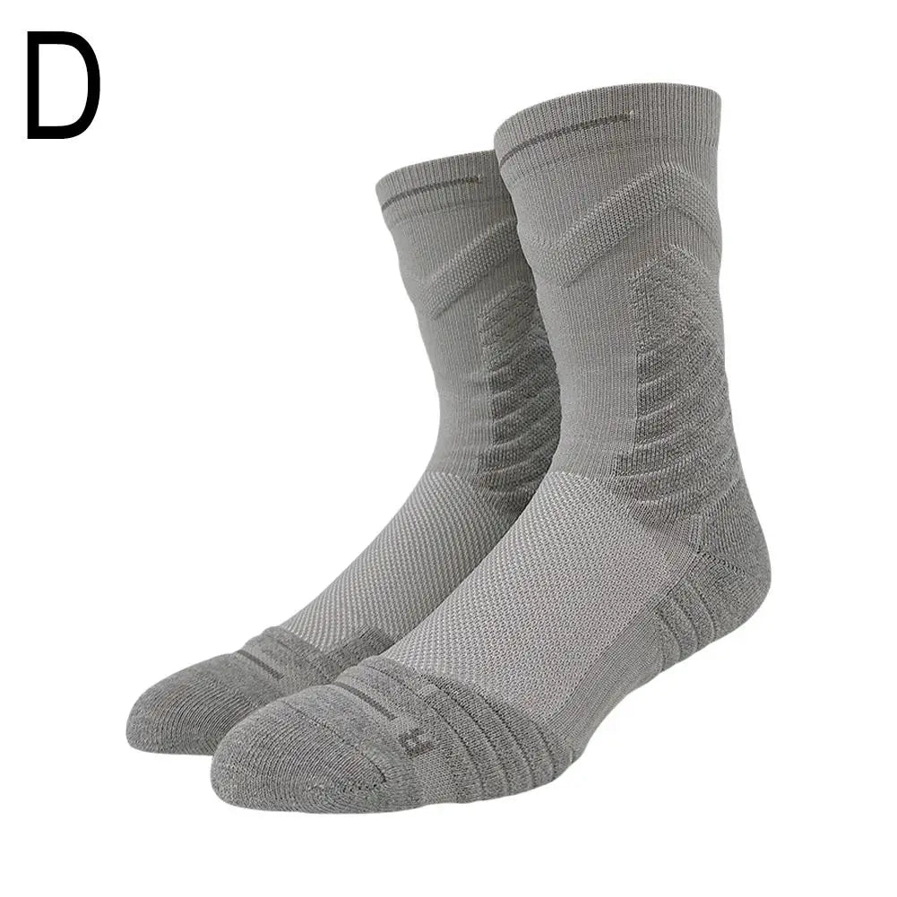 Basketball Socks Bullfighting 2.0 Men High Top Sports Towel Bottom Actual Combat Professional Long Tube Thick Running Socks Quake Grey