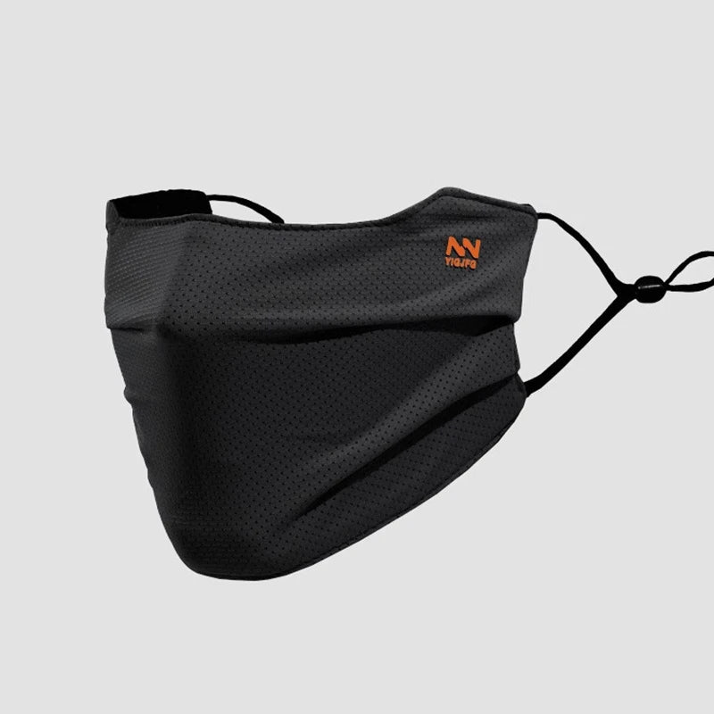 Sun Protection Face Mask For Men Reusable Breathable UV Face Shield Solid Color Washable Face Mask Summer Cycling Face Mask Quake Black