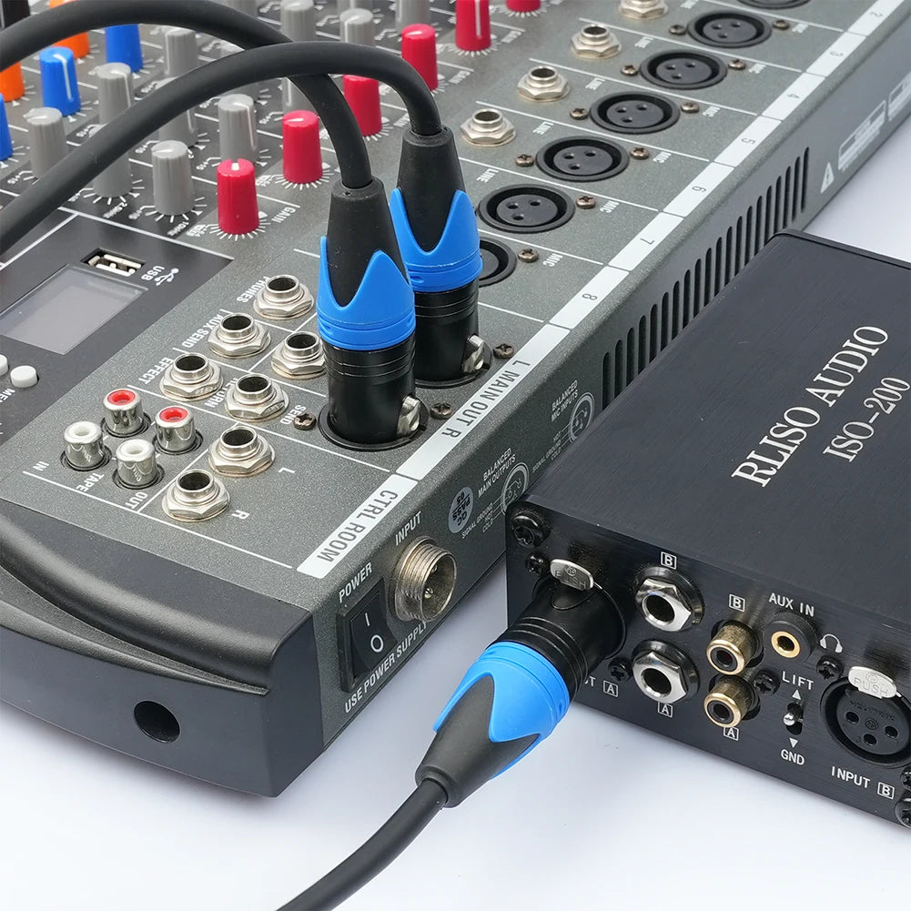 Premium XLR Splitter Cable 50CM 2 Pack Male to Dual Female Audio Extension Cord for Microphone Mixer Sound System Use Quake
