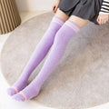 Soft Warm Striped Stockings Long Tube Comfortable Over Knee Socks Coral Velvet Cozy Lined Terry Socks Winter Quake 7 One Size