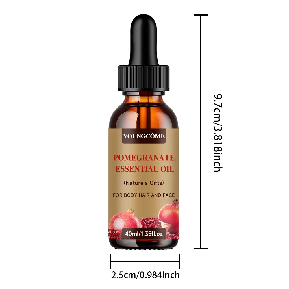 100% Organic Pomegranate Essential Oil with Biotin – Repairing Nourishing Hair Strengthens, Hydrates & Revitalizes Damaged Hair Quake 40ML