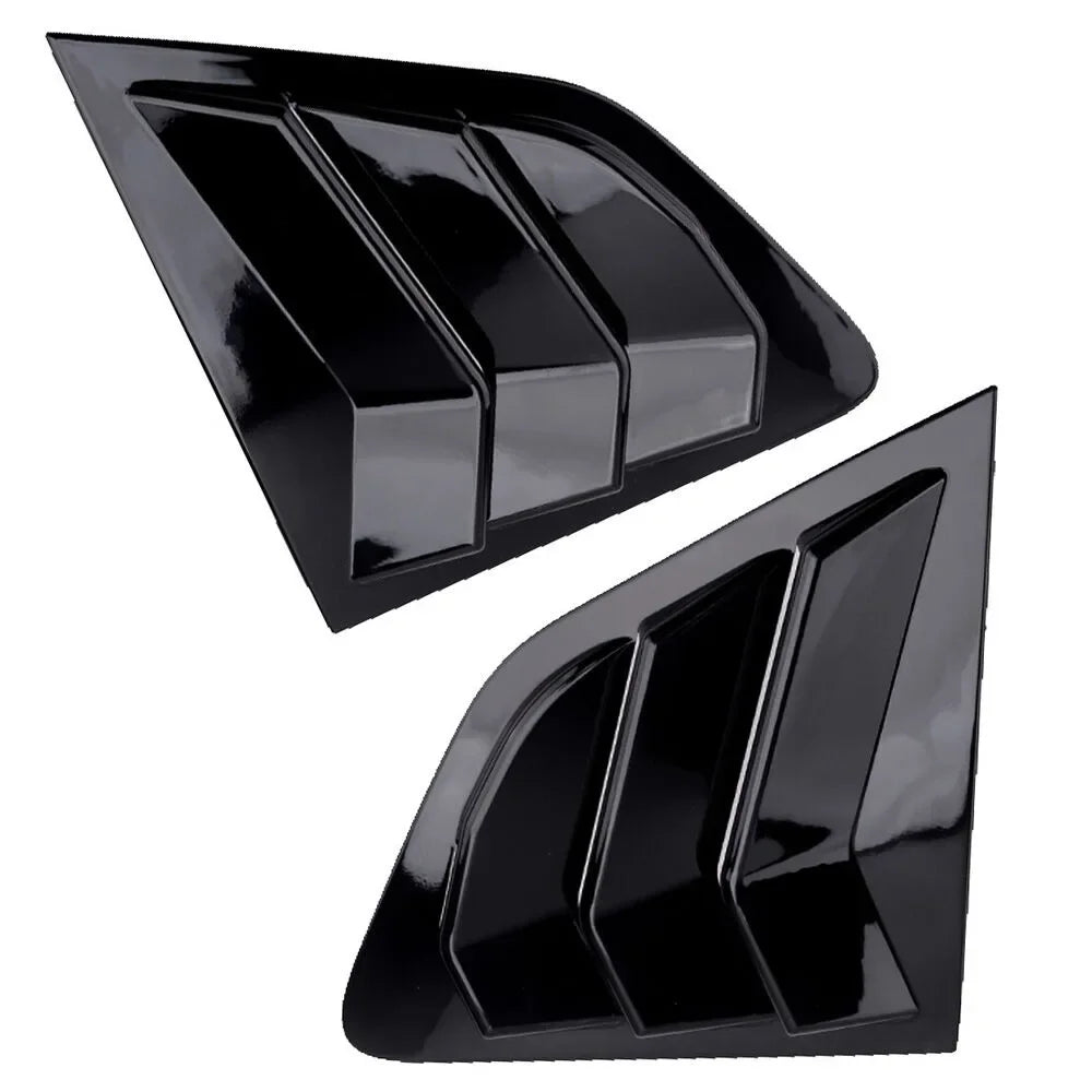 For Nissan Rogue Sport 2017-2021 Qashqai J11 2014-2021 Car Rear Louver Window Side Shutter Cover Trim Sticker Vent Scoop Carbon Quake Gloss Black