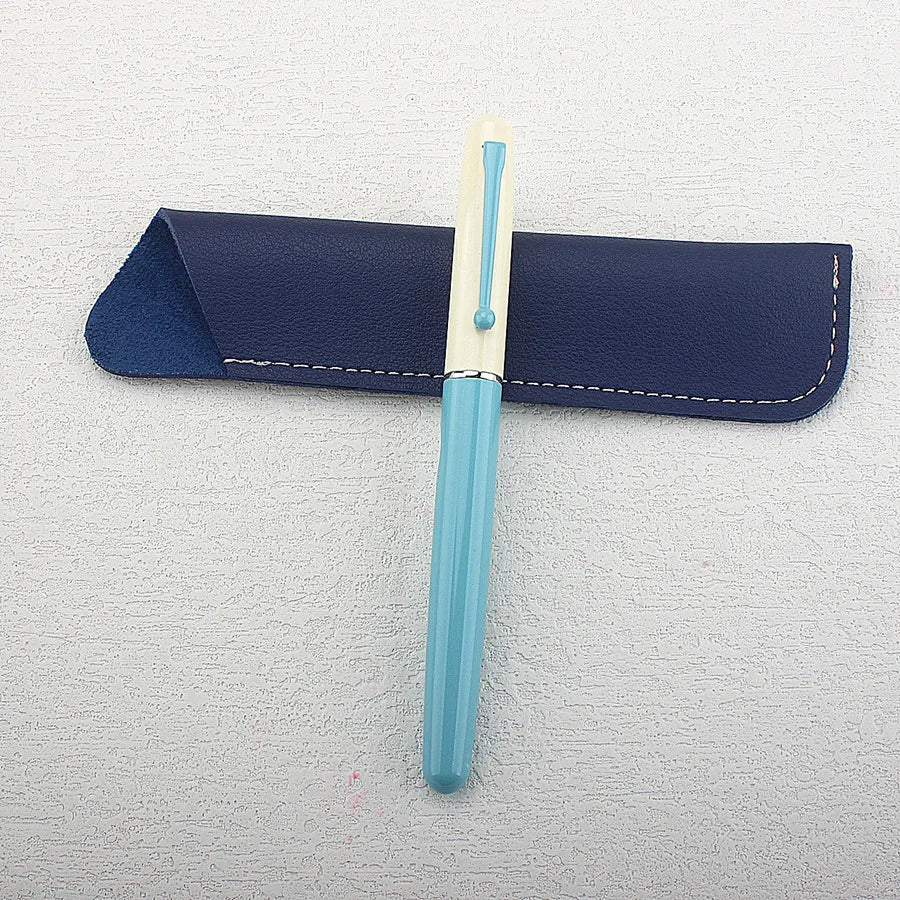 EF Nib Magnetic Cap Fountain Pen Cute Blue White Design School Stationery Pen Quake 5189-8 EF 0.38MM