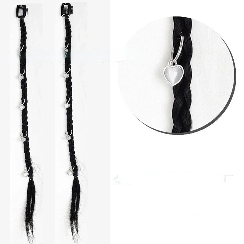 2pcs/set Y2K Boxing Braids Girls Cool Fashion hair Braide Women Fried Dough Twist Braid Traceless Invisible BB Clip Boxing Braid Quake myax