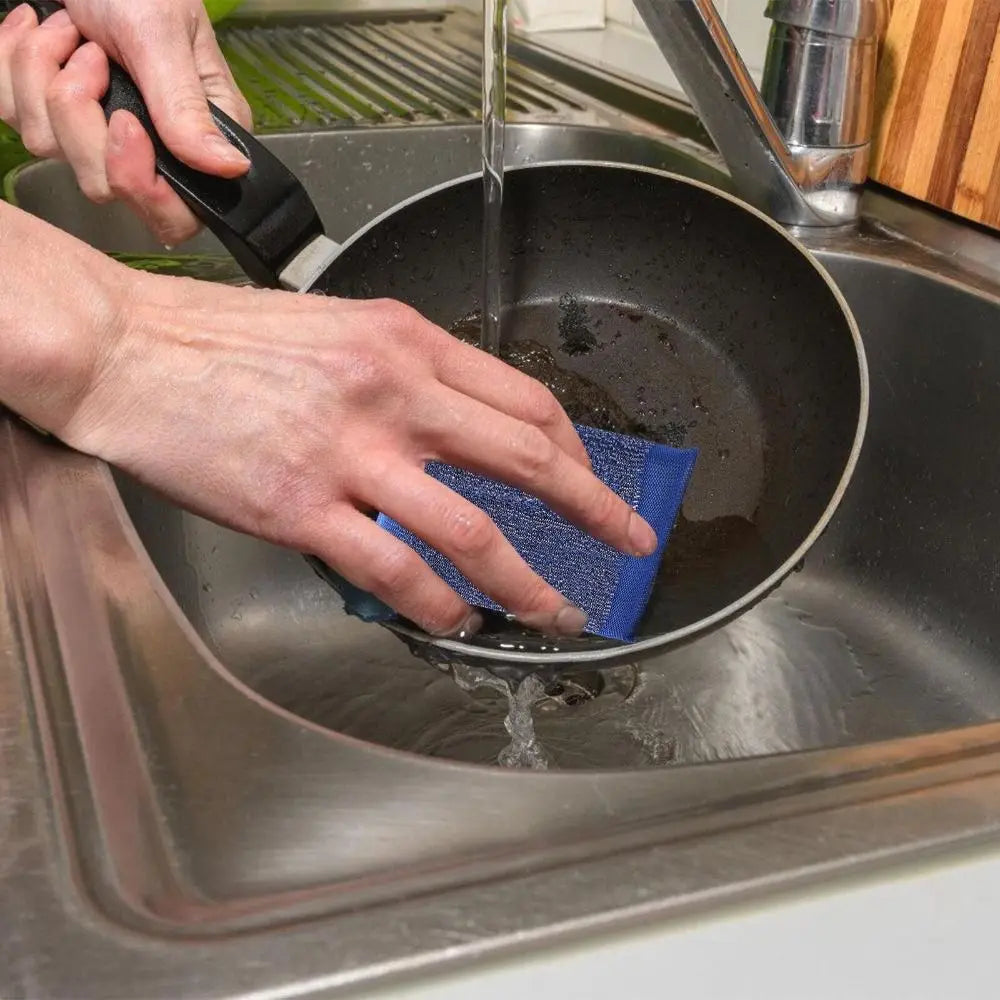 Sponge Washing Pads Stainless steel wire Reusable Dishes Scrub Sponges Decontamination Non-Scratch Dishwashing Sponge Quake