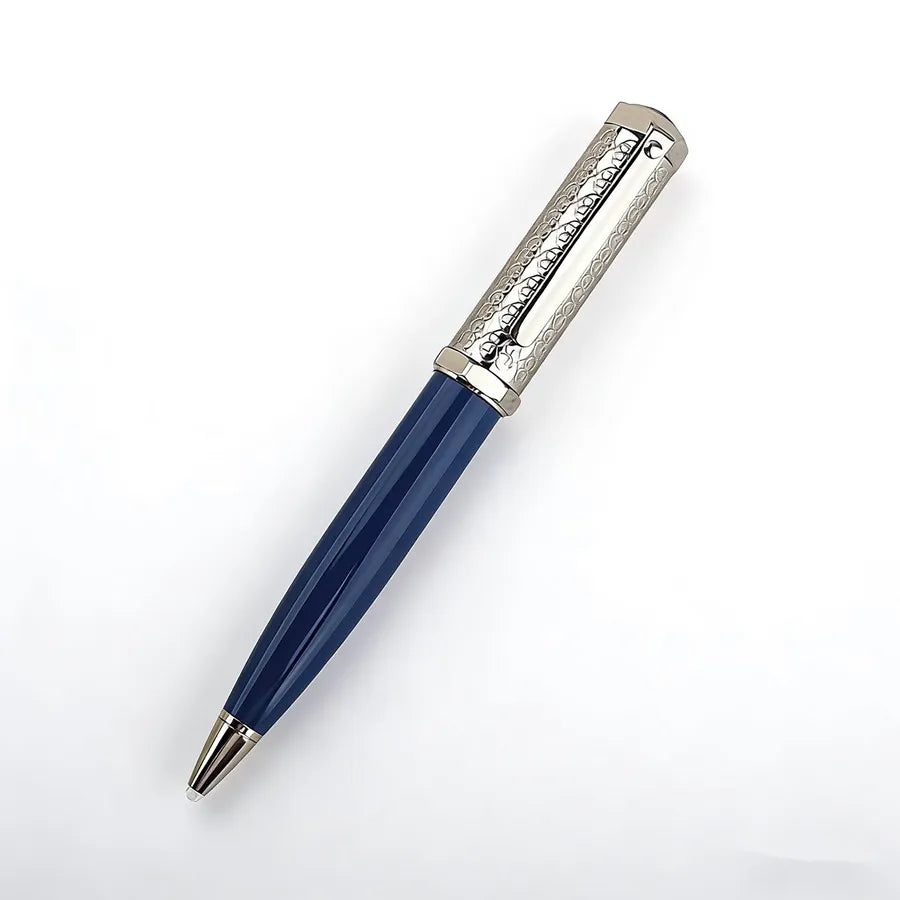 Luxury Retractable Ballpoint Pen,Metal Engraved Pattern Business Office Signature Pen, Smooth Writing School Stationery Supplies Quake 159-2