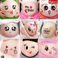 9Pcs Pregnancy Belly Stickers Photographs Props Funny Facial Expressions Decals Memorable Keepsakes Mum Maternity Accessories Quake A2