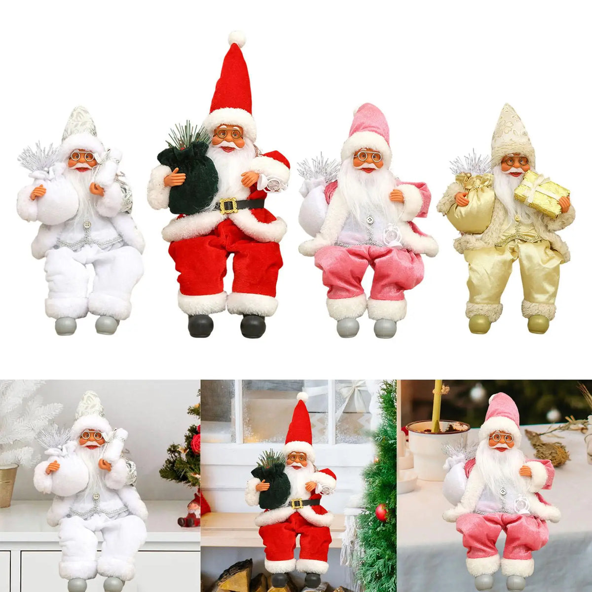 Santa Claus Doll Cute Christmas Decoration for Living Room Desktop Bedroom Quake