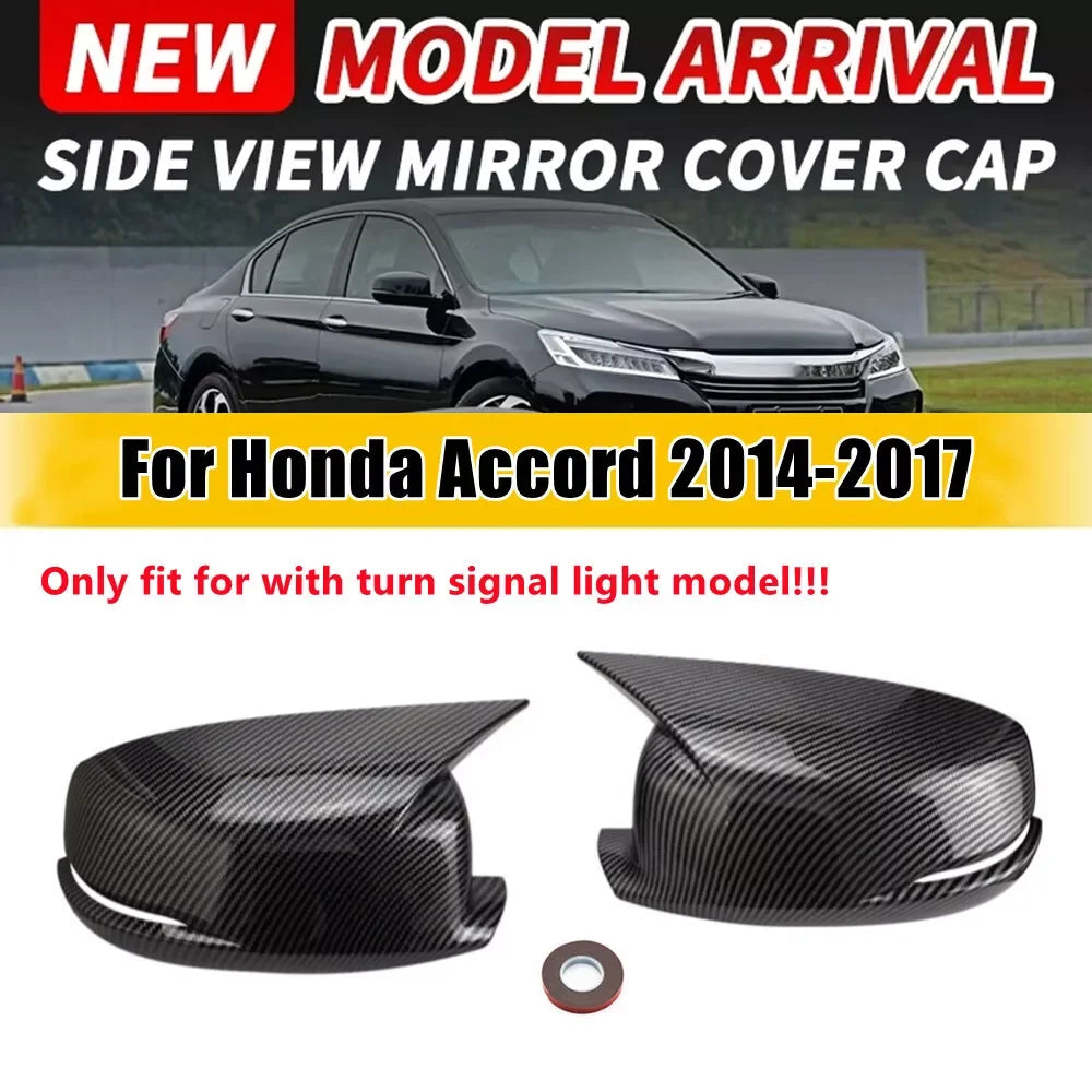 For Honda Accord 2008-2017 Car Sticker Rearview Side Mirror Cover Wing Cap Exterior Door Rear View Case Trim Carbon Fiber Look Quake