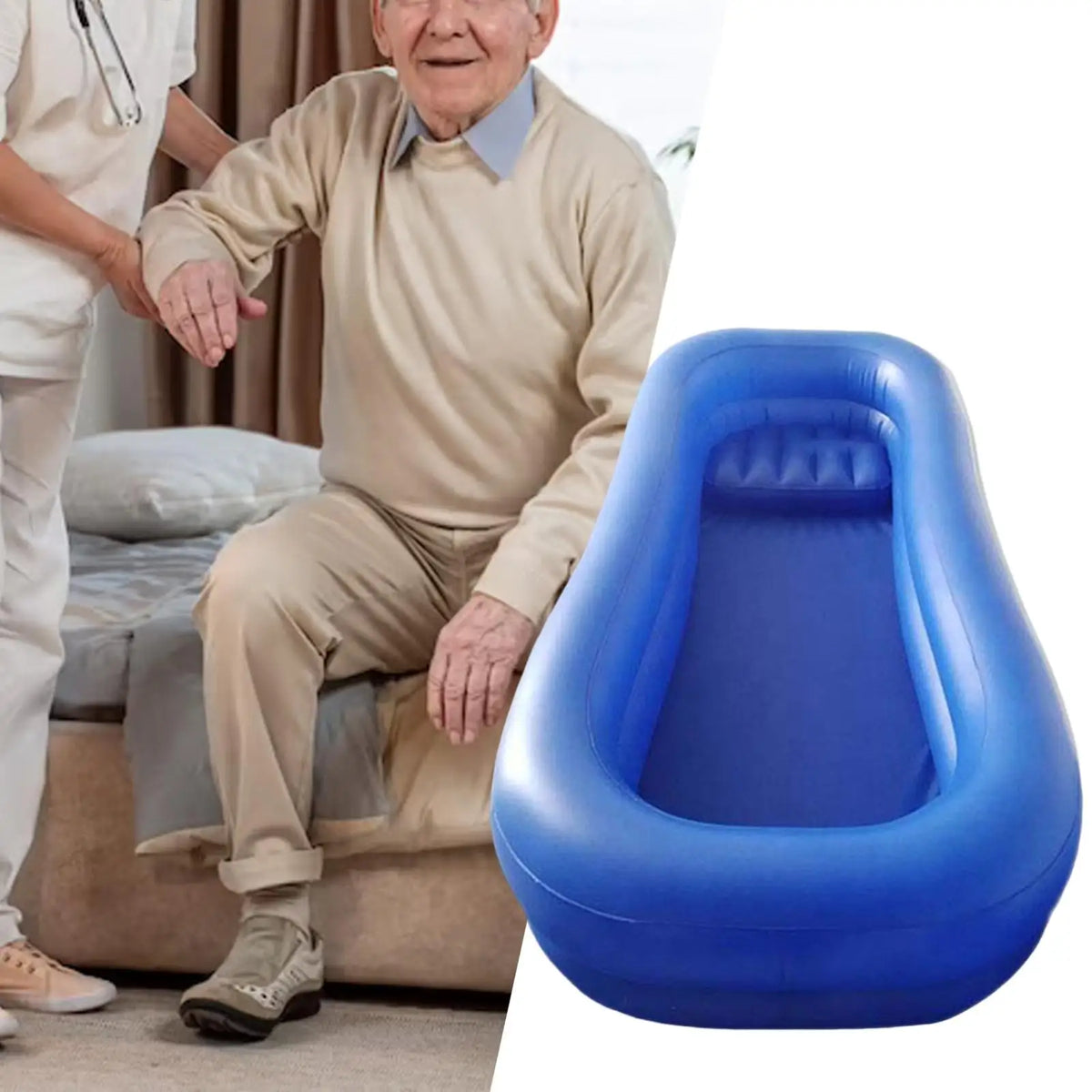 Inflatable Bathtub Bath Basin Portable PVC Easy to Use Adjustable Body Washing Quake
