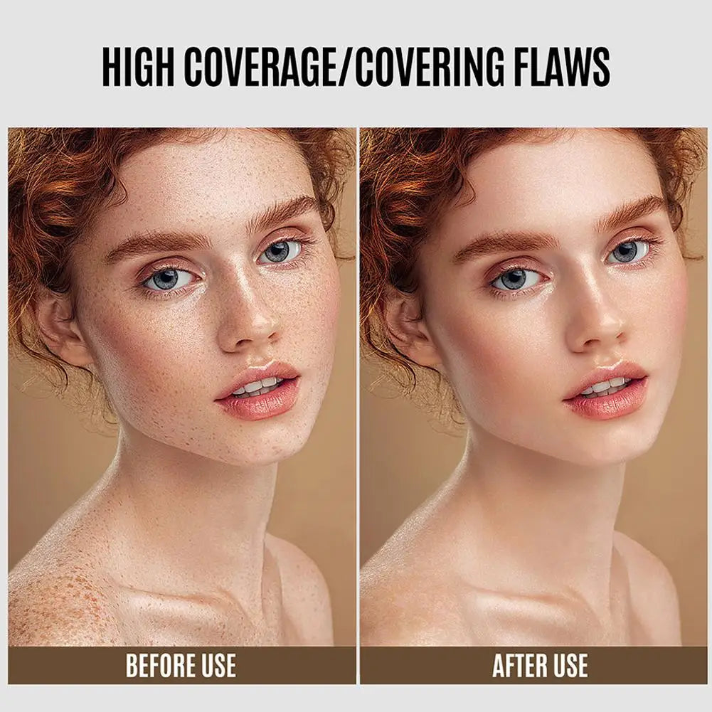 LOOKAVE Liquid Foundation Long Lasting Full Coverage Natural Matte Liquid Foundation Moisturizing Concealer CC Cream Base Makeup Quake