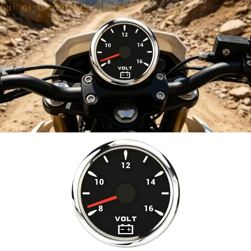 Round Voltmeter Battery Reading Monitor Meter, Analog 85Mm Panel Meter for Boat Motorcycle Trail and Trailer H8WE Quake