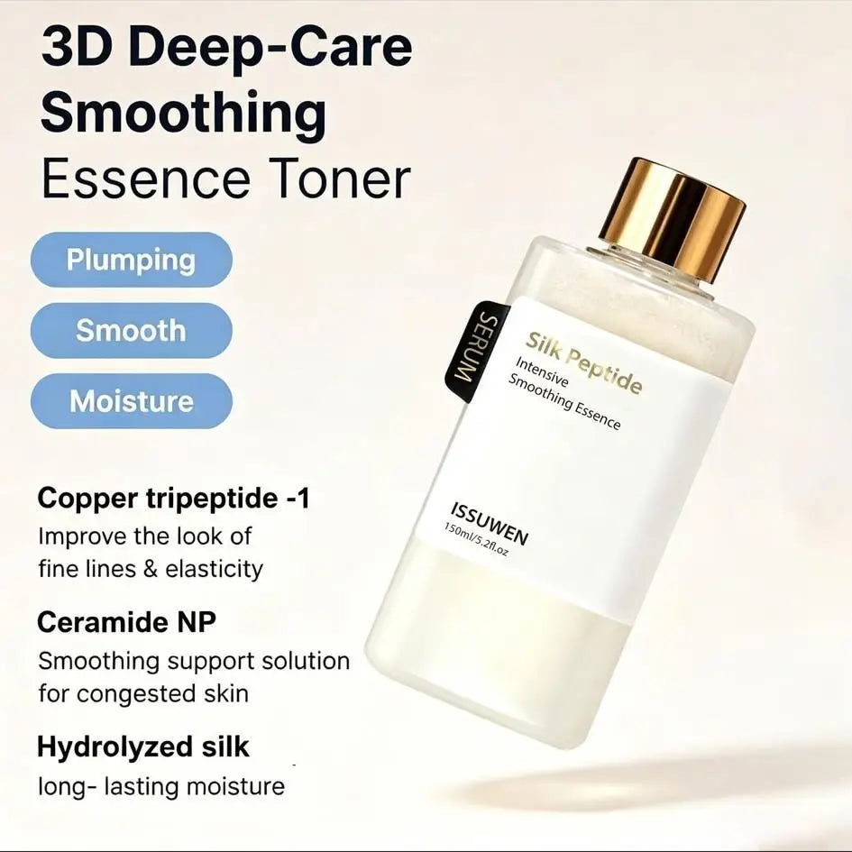 Silk Peptide Intensive Lifting Smoothing Facial Toner, Deep Collagen Face Serum, Improve Elasticity Hydrating for All Skin Types Quake