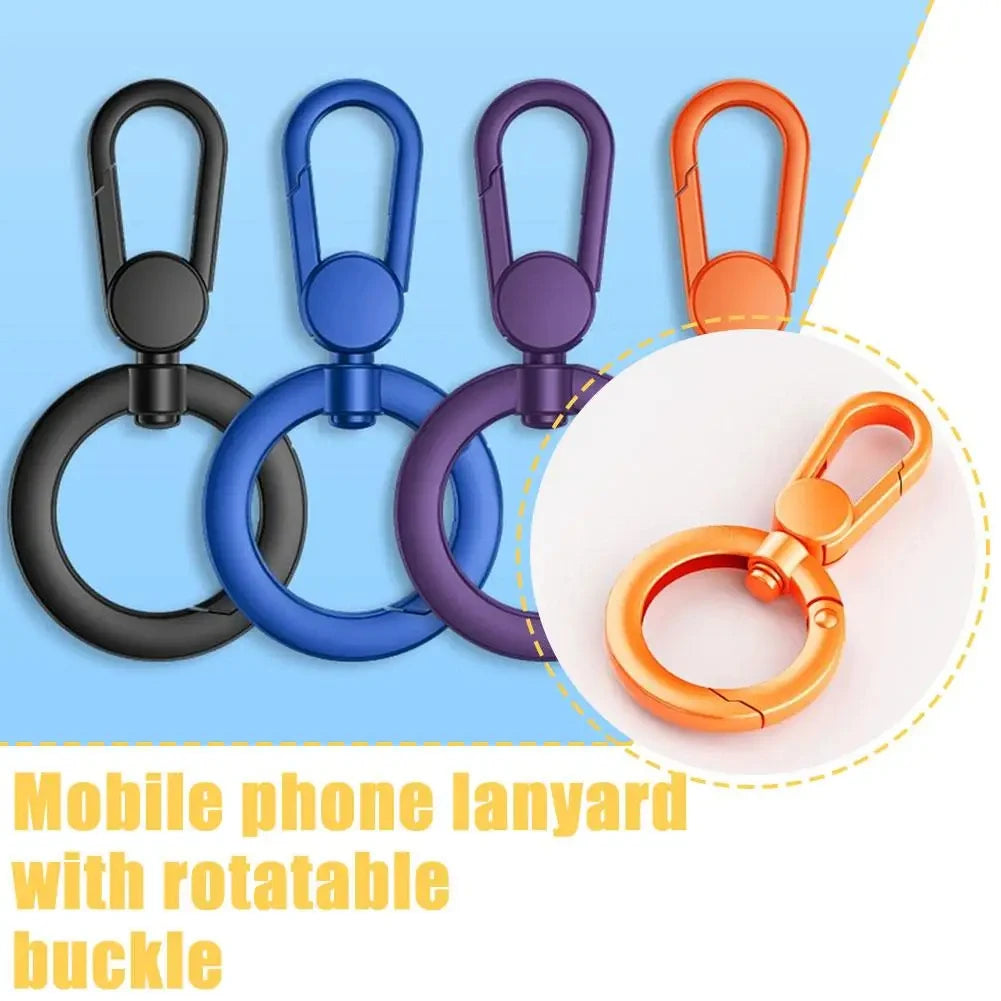 Metal Phone Lanyard Gasket Patch Rotatable Metal Buckle Hanging Steel Clip Card Cord Tab Mobile Phone Accessories Quake