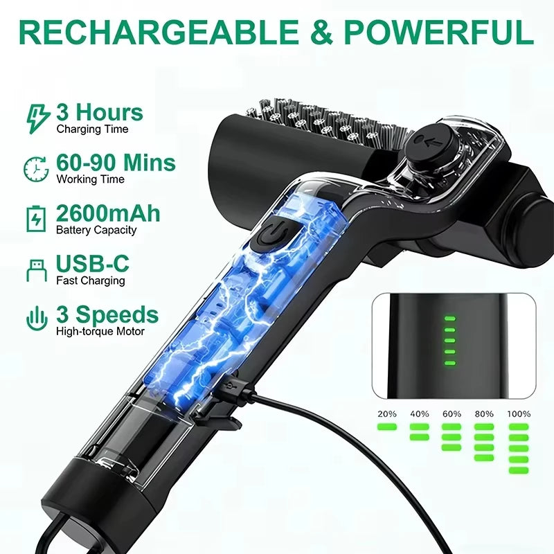 Electric BBQ Cleaner Brush Wireless Stainless Steel Rotary Grill Brush for Outdoor Grill Steam BBQ Cleaning Brush Accessoires Quake