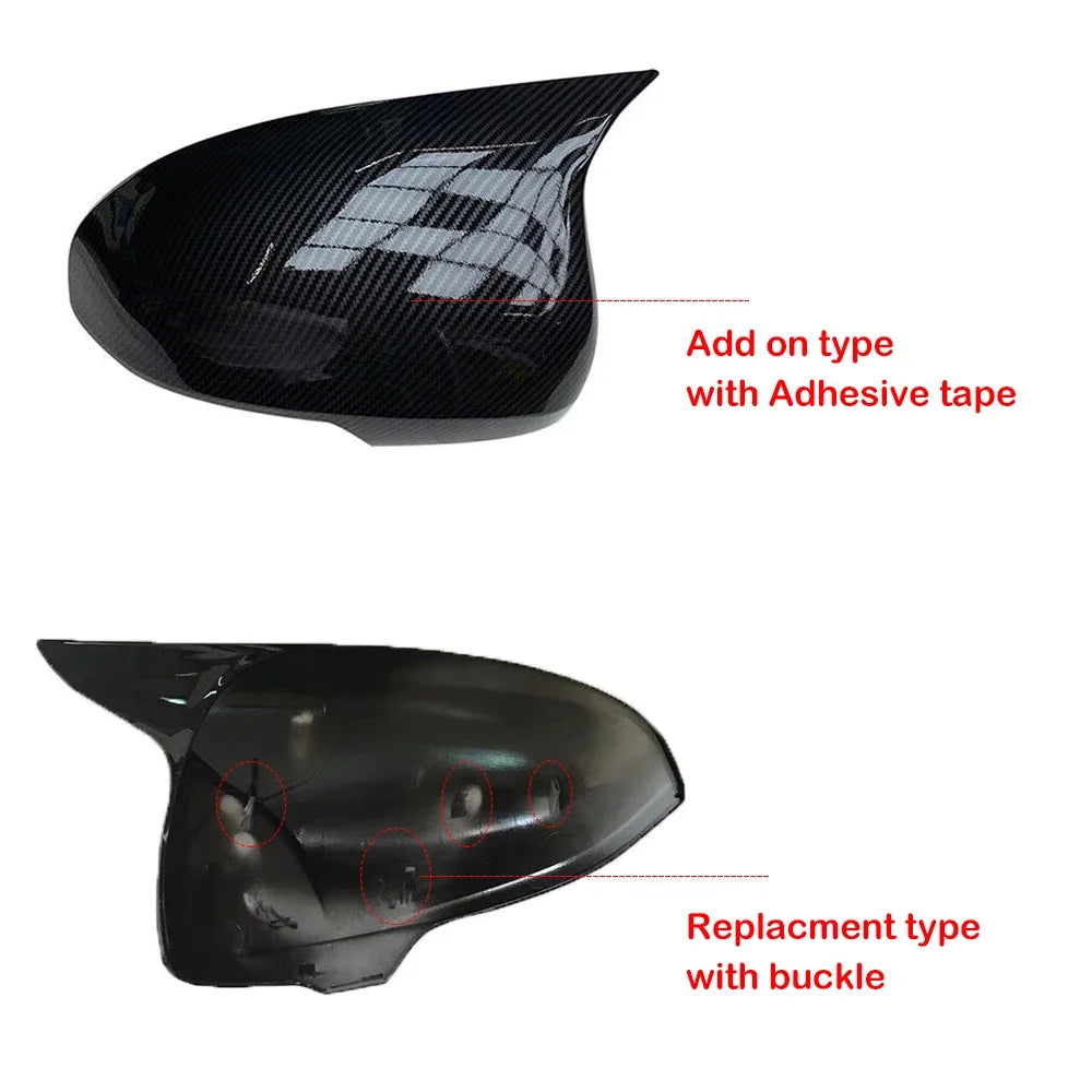 For Toyota Mark X Reiz Wish Prius Car Rearview Side Mirror Cover Wing Cap Exterior Door Rear View Case Trim Carbon Fiber Look Quake