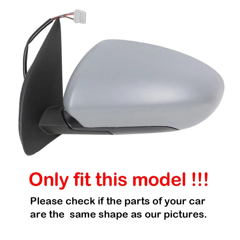 For Nissan Qashqai 2007-2014 Car Rearview Side Mirror Cover Wing Cap Exterior Door Rear View Case Trim Replacement Shell Gray Quake