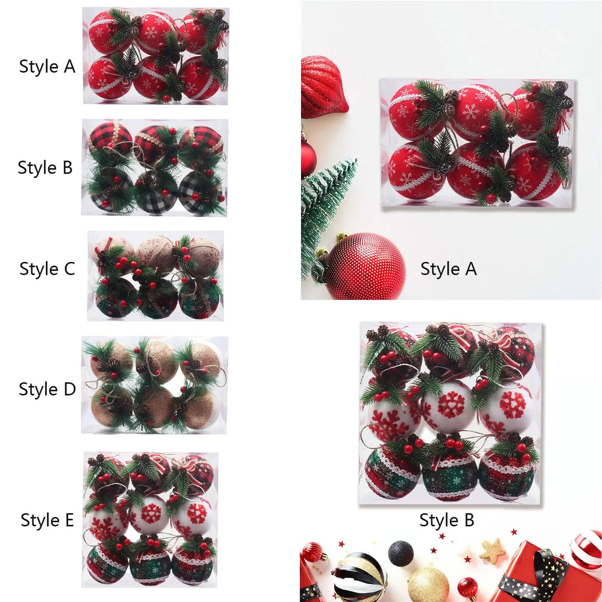 Christmas Ball Ornaments Reusable Charm Pendants Shatterproof Xmas Decor Christmas Ornaments for Xmas Trees for Anniversary Home Quake