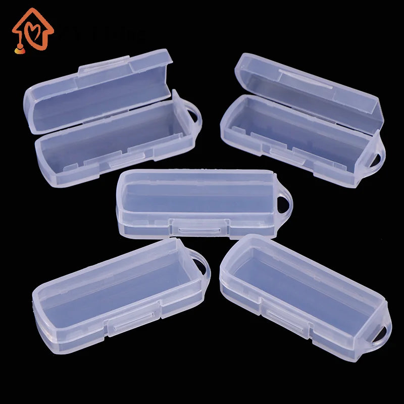 -5 PCS Transparent PC USB Flash Drive Cases Contemporary Style Storage Boxes With Lids For OTG Rotating Drives Quake