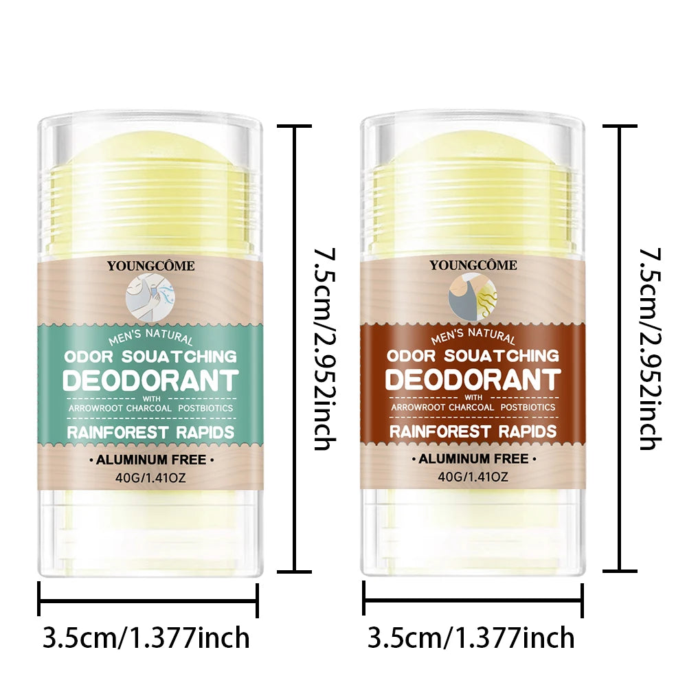 Men's Natural Deodorant Stick Anti Sweat Keep Dry Lasting Fragrance Remove Armpit Odor Underarm Refresh Stick Fade Body Odor Quake 40g-40g