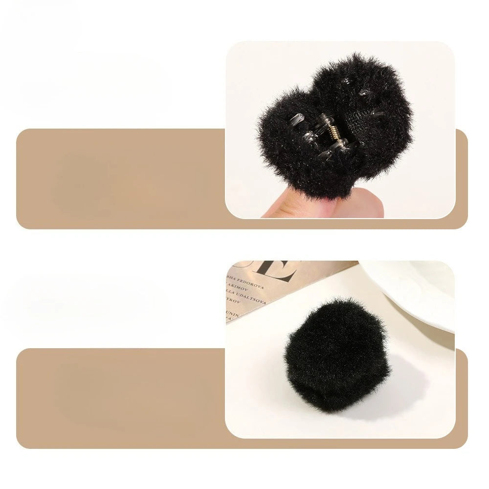 Autumn Winter Plush Ponytail Clip Sweet Cute Bangs Side Hairpin Broken Hair Grab Clip Women Girls Hair Accessories Wholesale New Quake