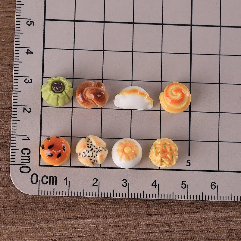 50Pcs Simulation Food Play Dumplings Steamed Bread Dessert Resin Cabochon Miniature Fake Food For Crafts DIY Dollhouse Accessory Quake