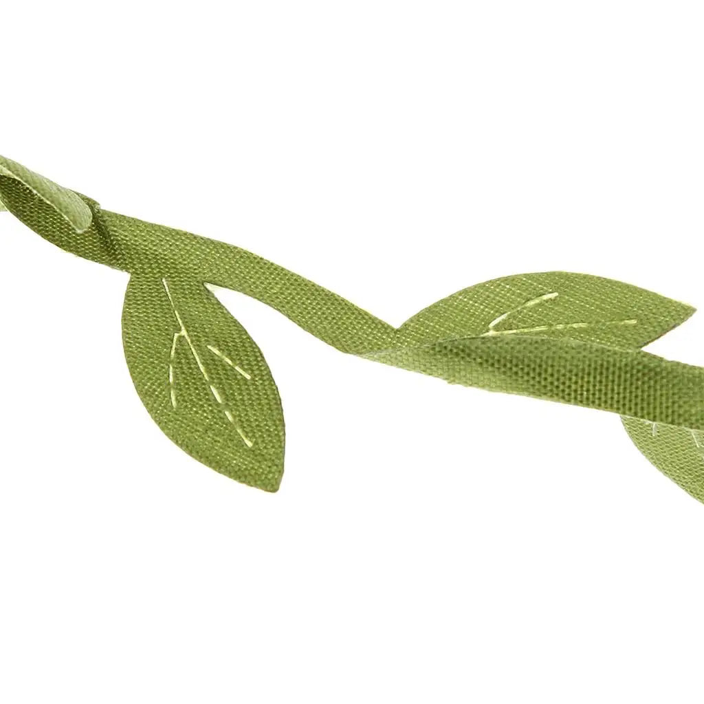 Fabric Leaves Green Artificial Foliage Garland for Wedding Decoration Door Crown Crafts Home Decor Quake