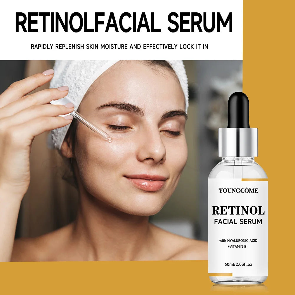 YOUNGCOME RETINOL FACIAL SERUM Vitamin CHyaluronic Acid Retinol Serum for Face Firms Tightens Serum Brightening Hydrating Face Quake