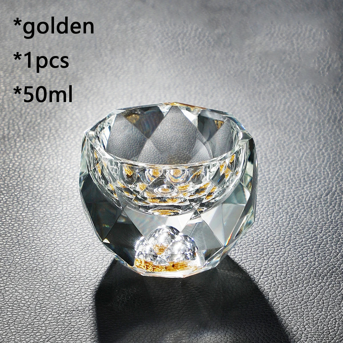YWDL Diamond Cutting Crystal Liquor15/50ml Glasses Vodka Shot Glass Wine Glasses Whiskey Glass Spirits Sake Soju Brandy Tea Cup Quake golden 50ml