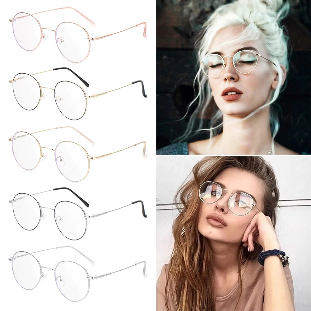 High-definition Blue Light Blocking Glasses Women Men Fashion Classic Metal Round Computer Goggles Anti Blue Rays Nerd Eyewear Quake