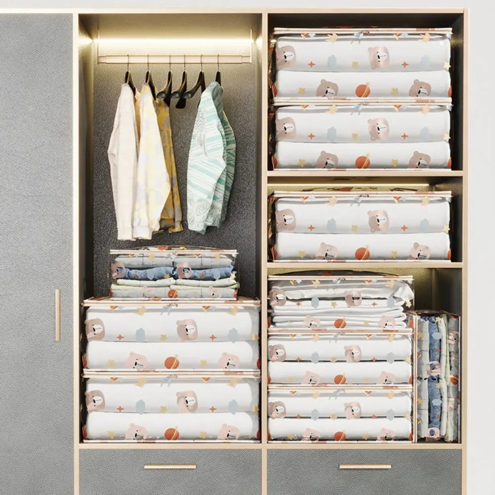 New Three-Dimensional Storage Bag Dustproof Large Capacity Clothes Organizer Transparent Waterproof Quilt Bag Household Quake