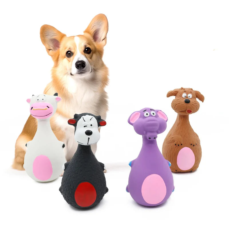 Soft Rubber Chew Toys Four Styles Squeaky Interactive Throwing Toys Cute Fun Pet Toys Quake