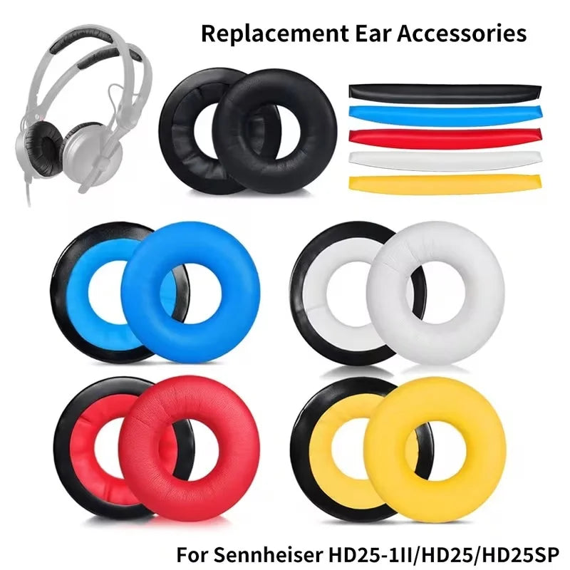 Replacement Ear Pad Covers And Headbands,Ear Pads Headband Cushion Kits for Sennheise HD25-1II HD25 HD25SP Quake