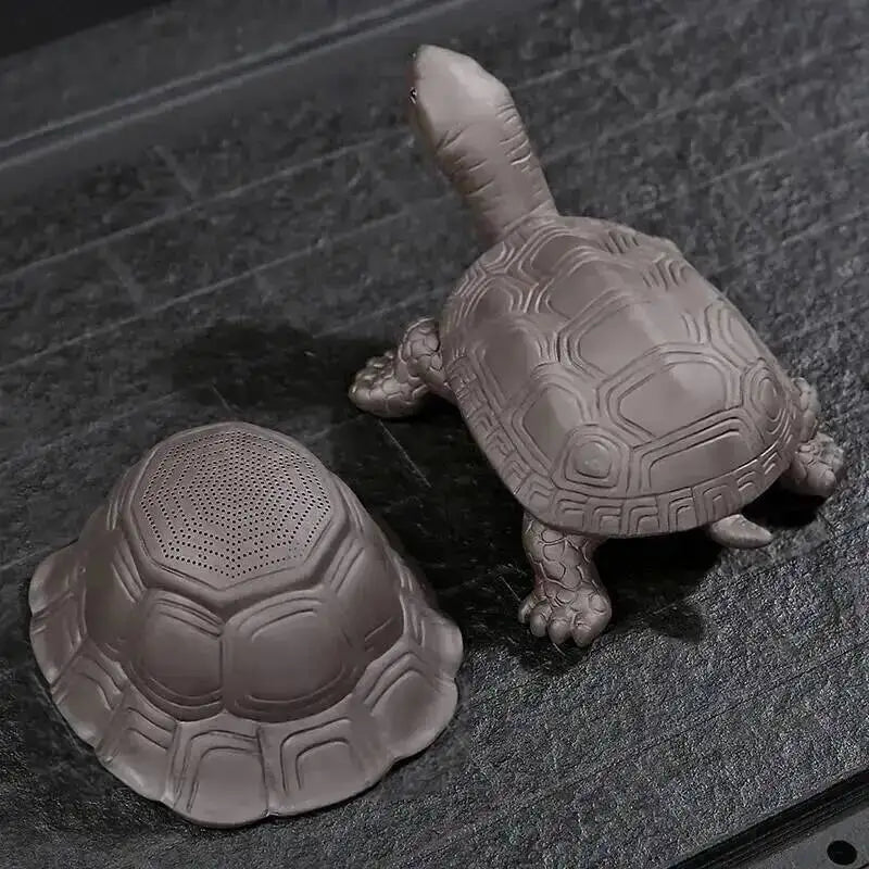 Purple Clay Hat Tea Strainer Tea Leakage Filter Tea Filter Cute Longevity Turtle Tea Pet Ornament Ceramic Tea Set Quake