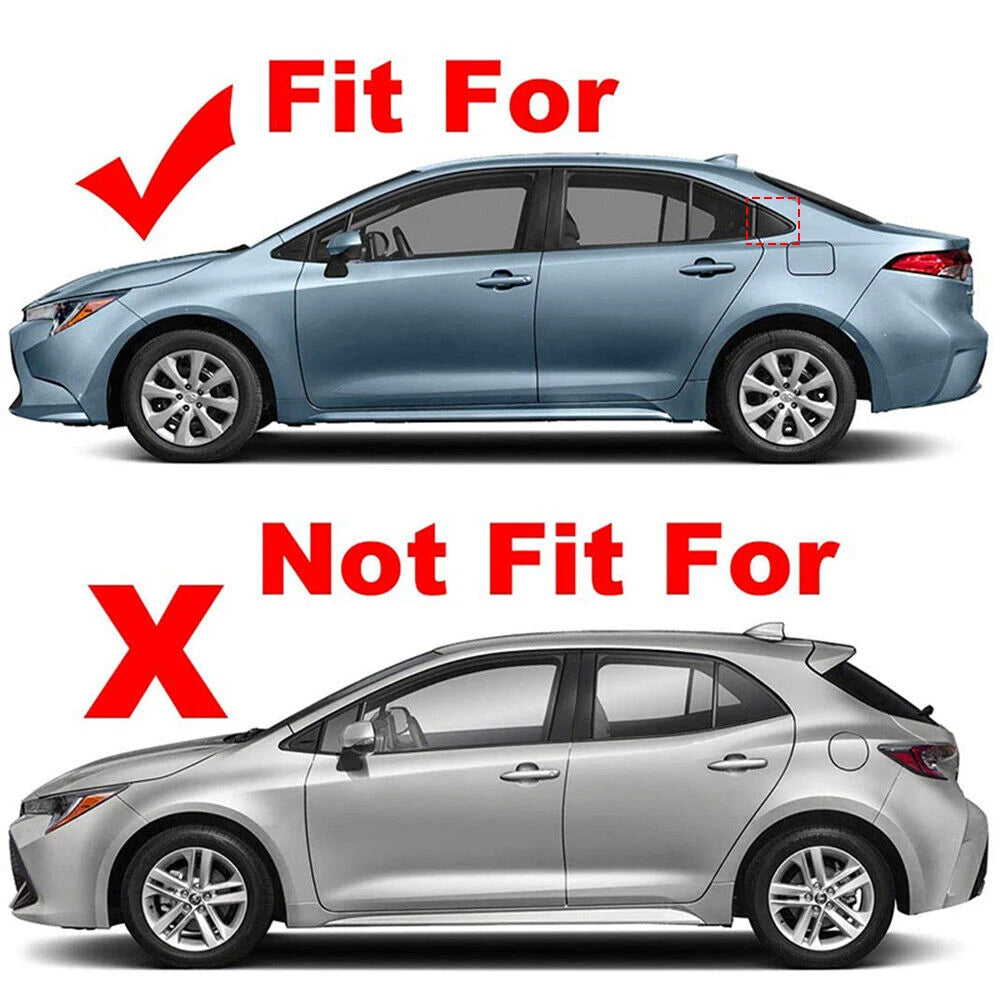 For Toyota Corolla Sedan 2019-2023 Car Rear Louver Window Side Shutter Cover Trim Sticker Vent Scoop ABS Carbon Fiber Black Quake