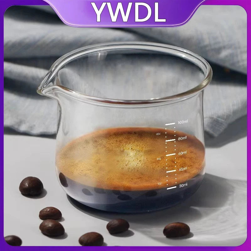 YWDL Espresso Measuring Cup 100ml Clear Scale Espresso Shot Glasses Coffee Extraction Cup Milk Cup Kitchen Coffee Accessories Quake