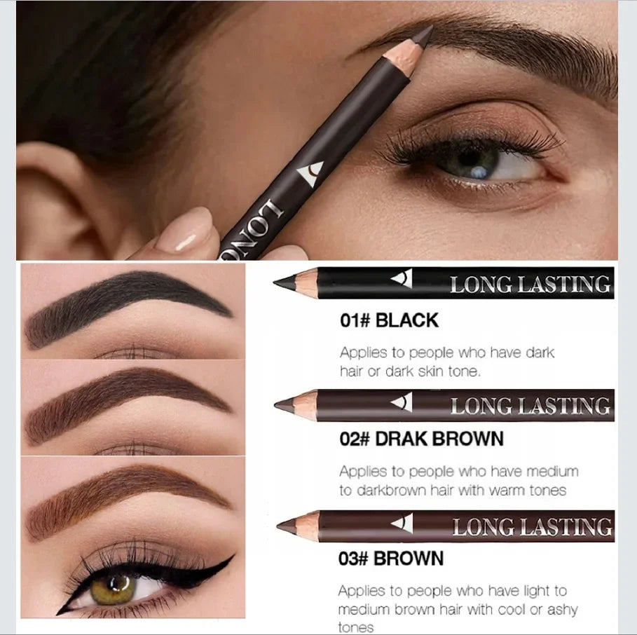 6/12Pcs Eye Brow Pencil Waterproof Professional Women Eye Makeup Pen Easy Color Natural Black Brown Cosmetic Beauty Eyebrow Tool Quake