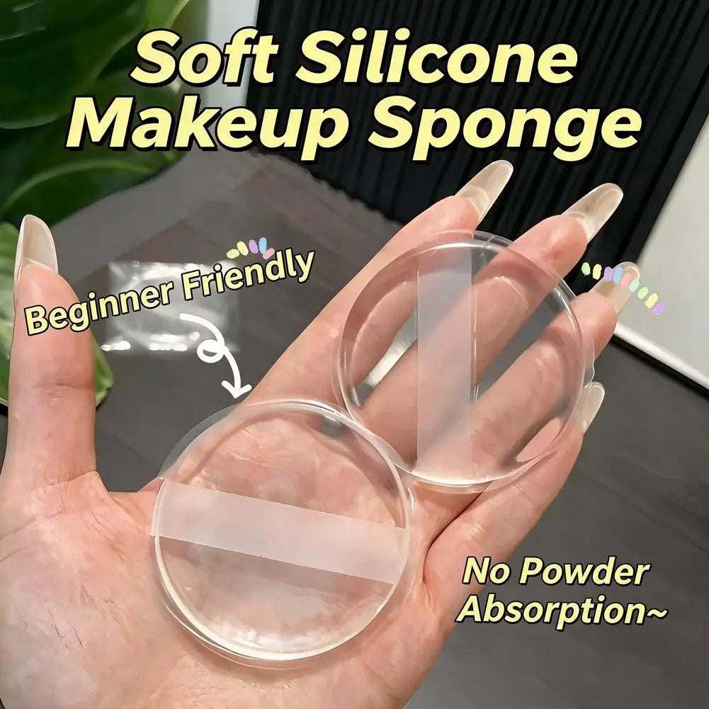 Transparent Silicone Puff Makeup Beauty Blender Easy to Clean, Silicone Makeup Applicator, Elastic Cosmetic Tool for Women Girls Quake