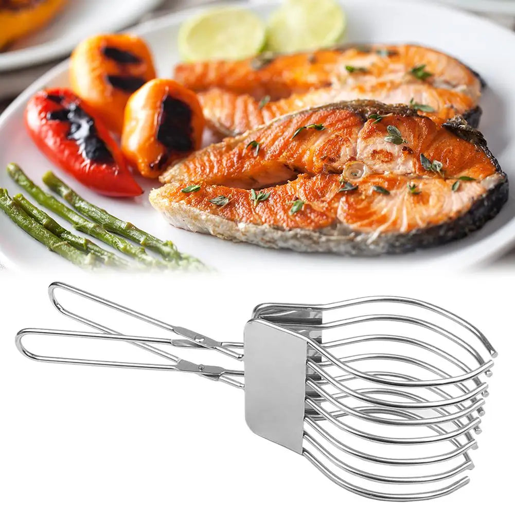 Stainless Steel Slicing Tong for Roast Meat Ham Bread Grater Multi-Functional BBQ Holder Precision Cutting Tool Kitchen Quake