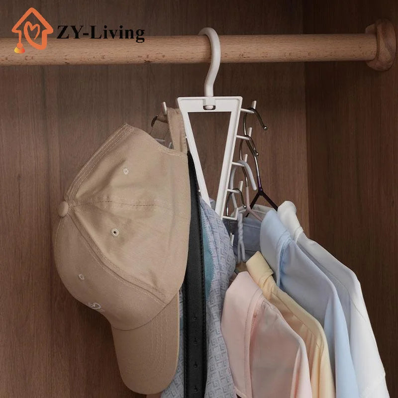 1/2 PCS V Shaped Space Saving Hanger 12 Hooks Clothes Organizer Vertical Closet Storage Rack for Bedroom Wardrobe Hat Belt Scarf Quake